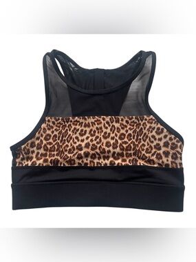 Zyia Active All-Star High Impact Sports Bra Women’s Small Leopard Print Mesh